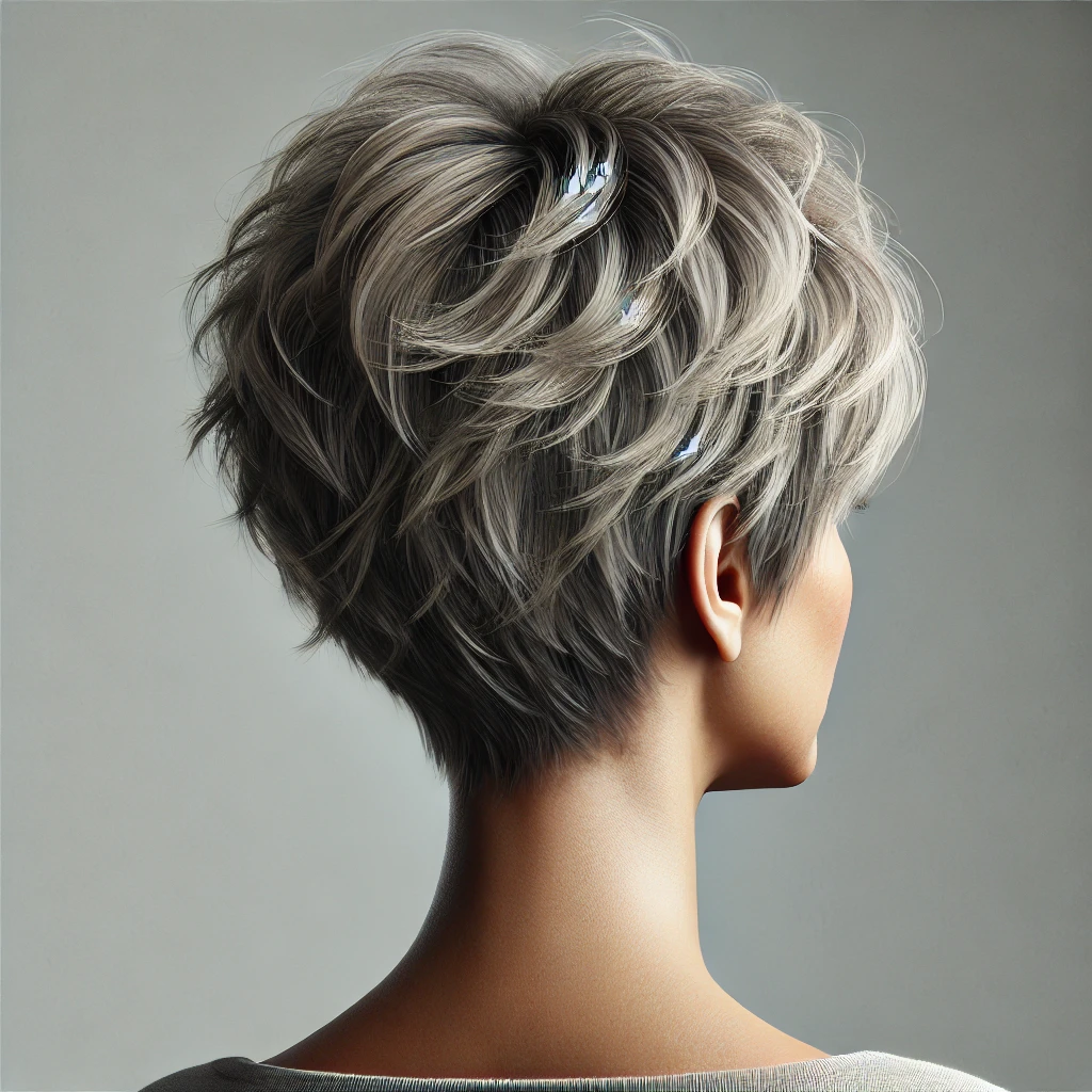 Effilé coupe de cheveux court femme 60 ans