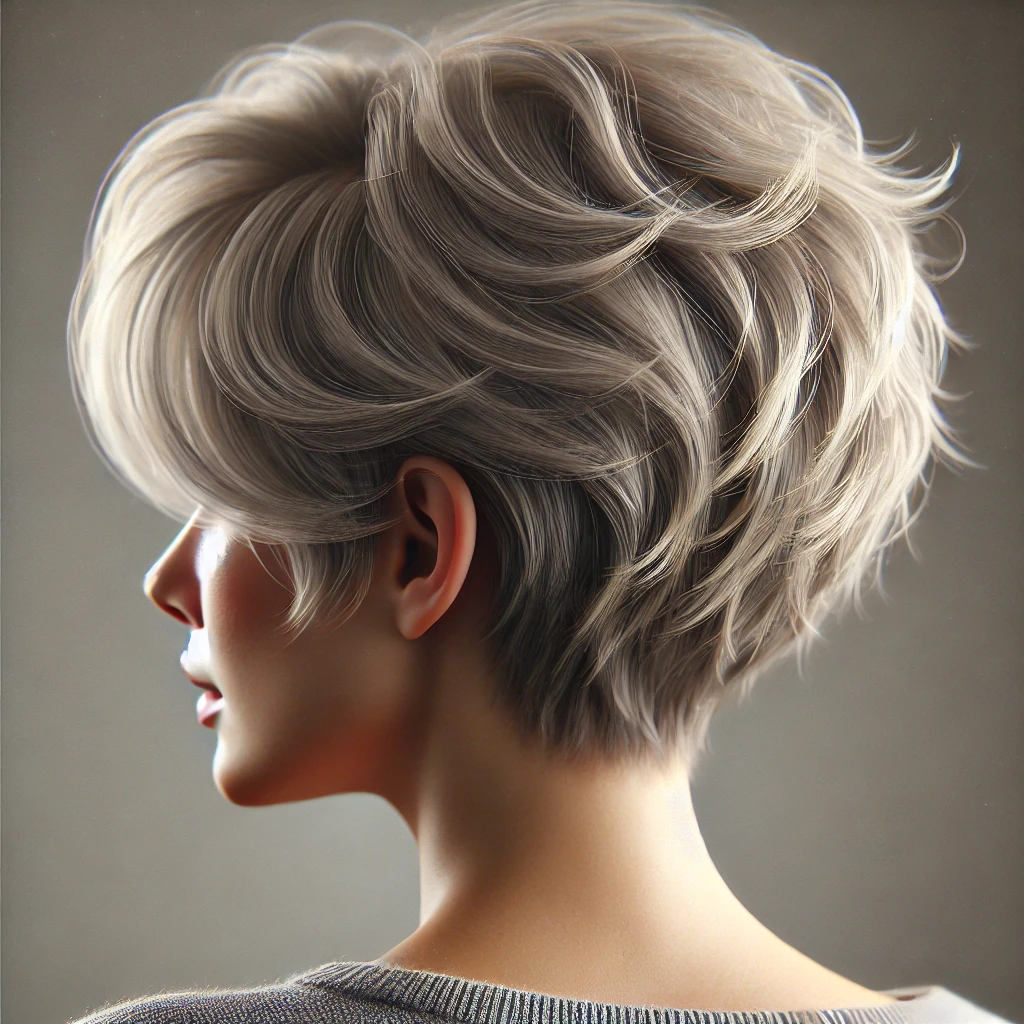 Effilé coupe de cheveux court femme 60 ans