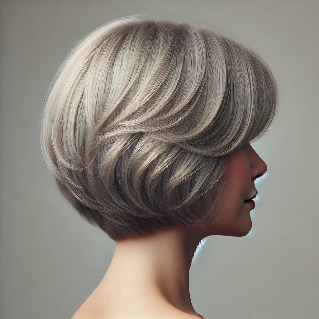 Effilé coupe de cheveux court femme 60 ans