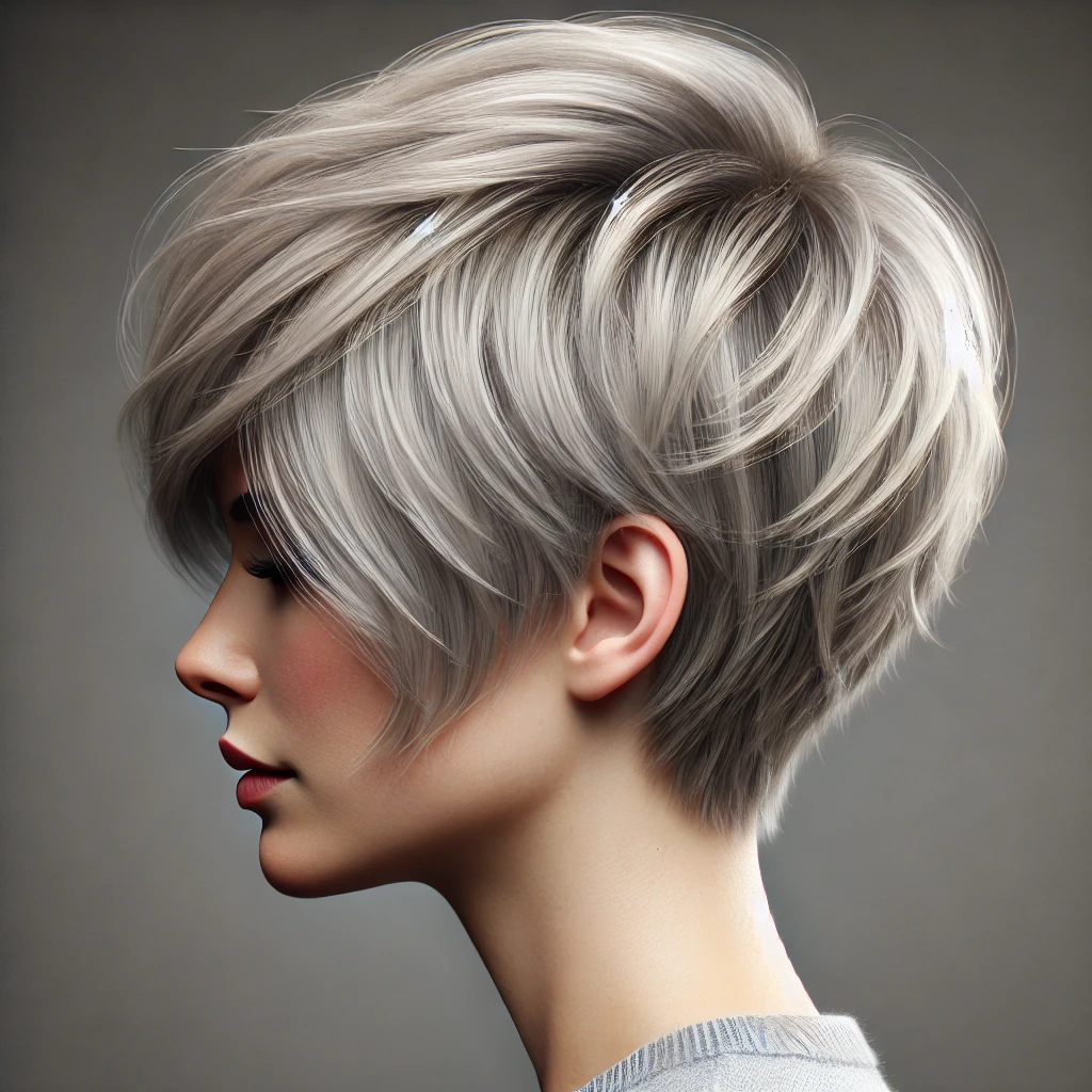 Effilé coupe de cheveux court femme 60 ans