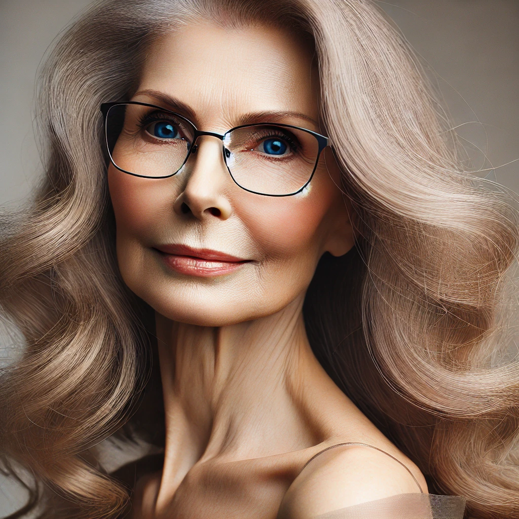 Coupe de cheveux femme 70 ans avec lunettes