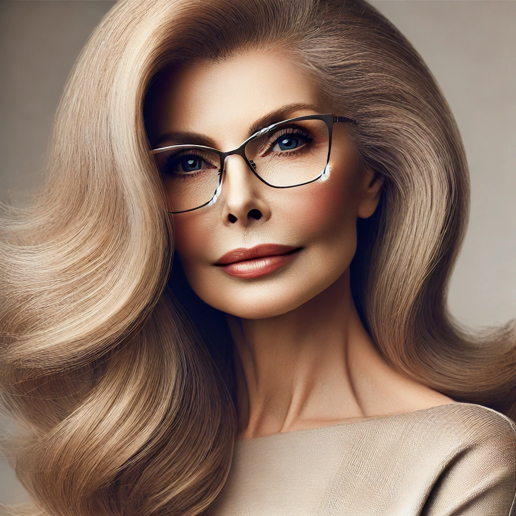 Coupe de cheveux femme 70 ans avec lunettes