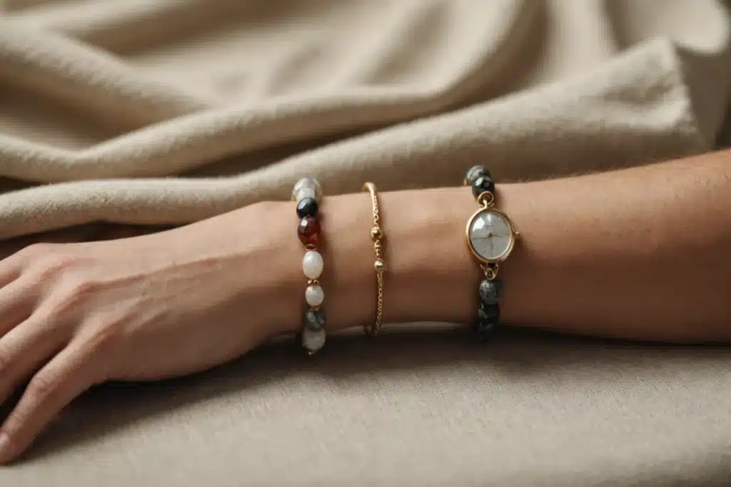 Élégance naturelle : bracelet en pierre pour harmonie et sérénité
